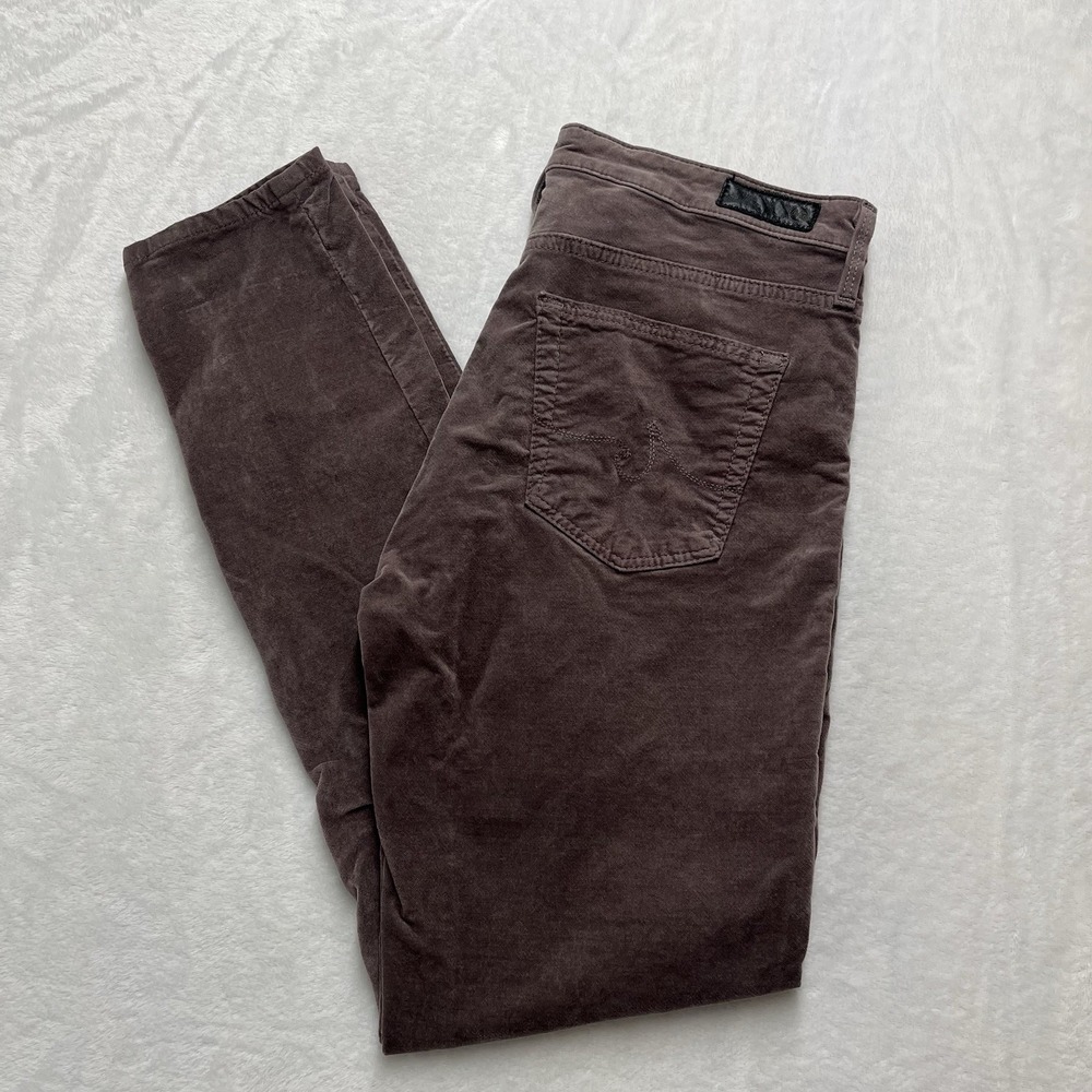 Anthropologie Adriano Goldschmied The Stevie Ankle Velvet Pants Womens 28R Taupe